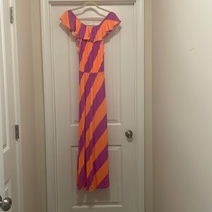 Lilly Pulitzer Marley Maxi Sunrise Orange and Purple Maxi Dress Size XS